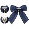 INSPIRE CHIC Women's Ribbon Rhinestone Pre-tied Bow Neck Tie Brooch Pins for Shirts - 3 of 4