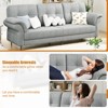 GustoWave 84'' Teddy Velvet Sofas for Living Room with Curved Armrests, Minimalist 3-seater Sofa with Convenient Side Pockets - 3 of 4