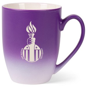 100 North United States of America 10 Ounce Purple and White Two Toned Ombre, Comfortably Fits Your Hands, Ceramic Tea Coffee Cup Mug, One Nation - 1 of 1