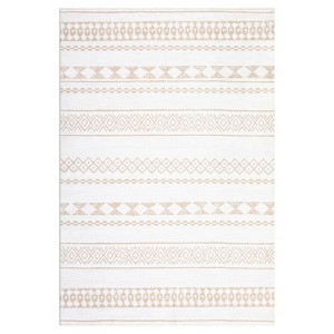 Washable Boho Geometric Rug Non Slip Low Pile Rug Soft Throw Floor Cover Foldable Indoor Carpet for Living Room Bedroom Playroom Nursery - 1 of 4
