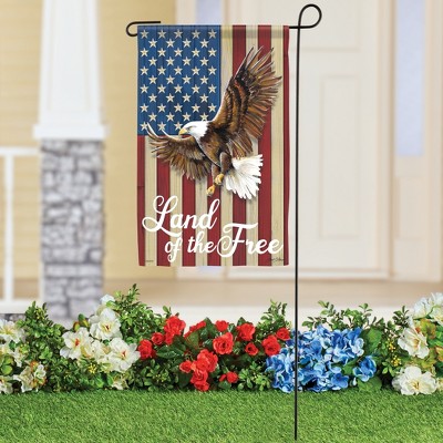 Patriotic Land of the Free Eagle Polyester Garden Flag