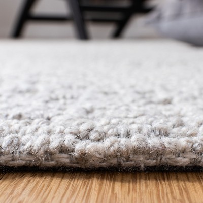 Handmade Grey Wool Rectangular Tufted Area Rug, 3' x 5'