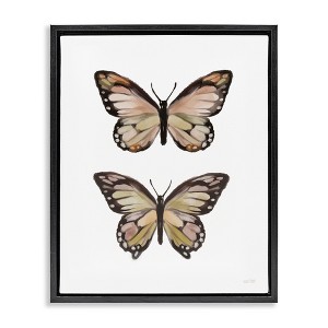 Stupell Industries Butterfly Wings Insect Portrait Black Floater Framed Canvas Wall Art - 1 of 4