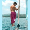 LA LEELA Men's Sarong Beach Cover Ups Wraps One Size Burgundy - 4 of 4