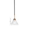 Toltec Lighting Paramount 1 - Light Pendant in  Matte Black/Brass with 7" Italian Ice Shade - 2 of 2