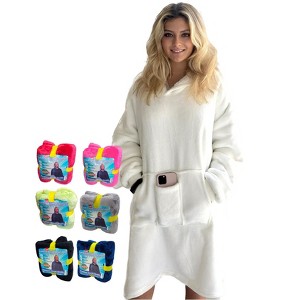 5 Star Super Deals Oversized Hooded Fleece Sweatshirt Wearable Blanket Cozy Soft & Comfortable Hoodie Fleece Sweatshirt - Reversible - 1 of 4