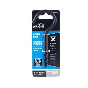 Wright Medium Matte Black Black Steel 3-7/8 in. L Ceiling Hook 80 lb 1 pk - 1 of 1