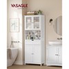 Freestanding Storage Cabinet with Acrylic Doors and Adjustable Shelves, 2 Cabinets Drawer Open Compartments, Cloud White - 2 of 4