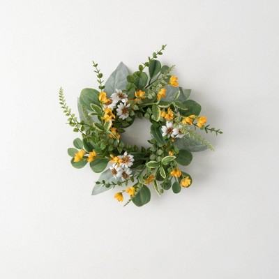 Sullivans Artificial 15.5" Daisy Marigold Blooms Ring