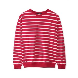 Lars Amadeus Men's Round Neck Long Sleeves Regular Fit Stripe Printed Sweatshirt - 1 of 4