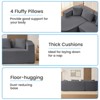Mjkone 98''Chenille L-Shape Sectional Sofa with Curved Chaise，Modern Cloud 3-Seater Sofa Floor-hugging,No Assembly Required - 3 of 4
