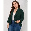 Women's Ruffled Hem Blazer Cardigan, Single-Button Lapel Jacket with 3/4 Sleeves for Casual & Office Wear - 2 of 4
