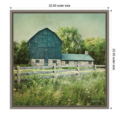 Blissful Country Barn Summer Framed Canvas Wall Art