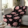 Ultra Soft Piggy Pattern Flannel Blanket,Vibrant Cartoon Style Pig Blanket Christmas Gift. - 3 of 4