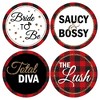 Big Dot of Happiness Flannel Fling Before the Ring - Buffalo Plaid Bachelorette Party Badges Sticker Set of 12 - 3 of 4
