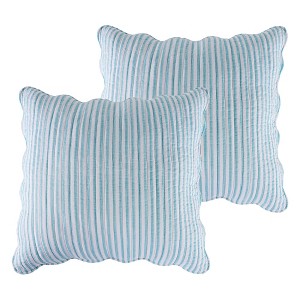 Martha Stripe Taupe Euro Sham Set of 2 - Levtex Home - 1 of 4