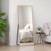 VYNXARIA 57"x20"/64"x25" Arched/Right Angle Full Length Mirror - Gold/Black Aluminum Frame, Freestanding. - 4 of 4