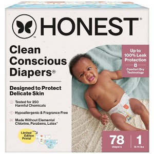 The Honest Company Clean Conscious Disposable Diapers - Ocean Bottoms & Chilly Cheeks - 1 of 4