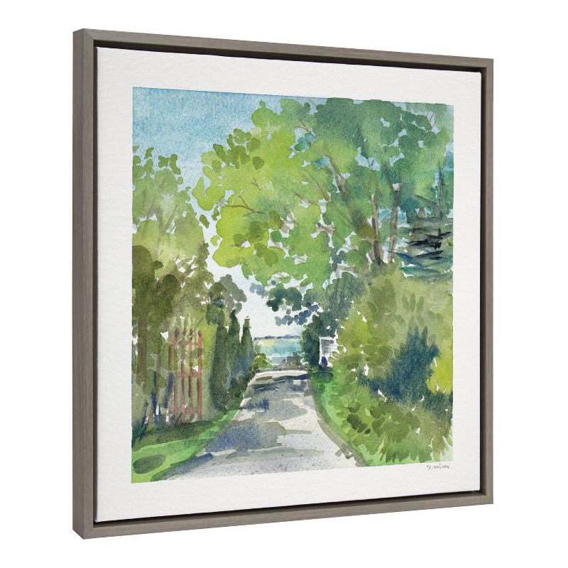 24&#34; x 24&#34; Sylvie The Lane and Sea Framed Wall Canvas by Patricia Shaw Gray - Kate &#38; Laurel All Things Decor, 3 of 8