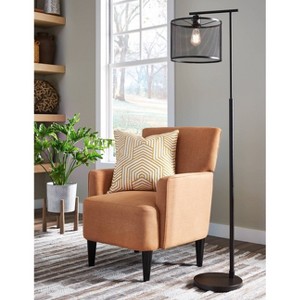 Signature Design by Ashley Nolden Floor Lamp Bronze: Metallic Finish, UL Listed, Turn Knob Switch - 1 of 3