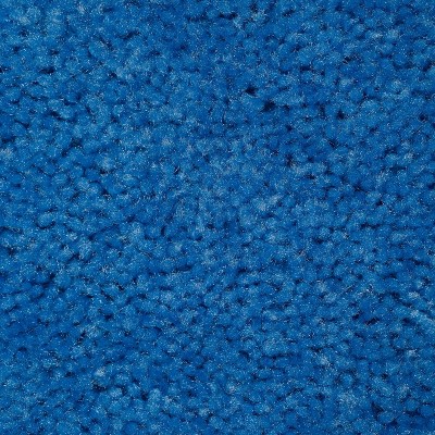Electric Blue Traditional Plush Nylon 3-Piece Bath Rug Set