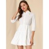 INSPIRE CHIC Women's Elegant Work Office 3/4 Sleeve Tiered Dress - 4 of 4