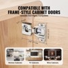 VEVOR Cabinet Hinges, 30 Packs Partial Overlay Kitchen Cabinet Door Hinges, 105 Degree Opening Angel Soft Close Concealed Cupboard Hinges, Silver - 3 of 4