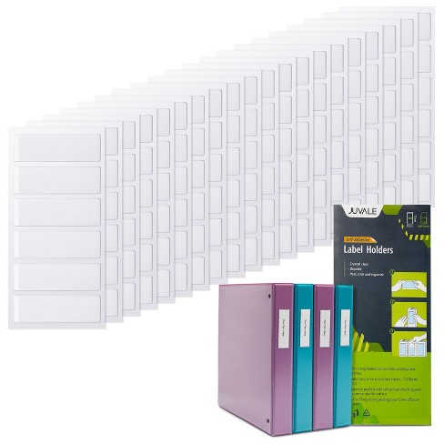 Juvale 120 Pack Clear Binder Spine Label Holder Stickers With 126 White  Inserts, Self-adhesive Pocket Sleeves For Office, Business Supplies, 1x3 In  : Target