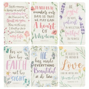 Faithful Finds 6 Pack Faith Prayer Floral Lined Journal Notebooks for Women with Religious Quotes, 5x8 In - 1 of 4