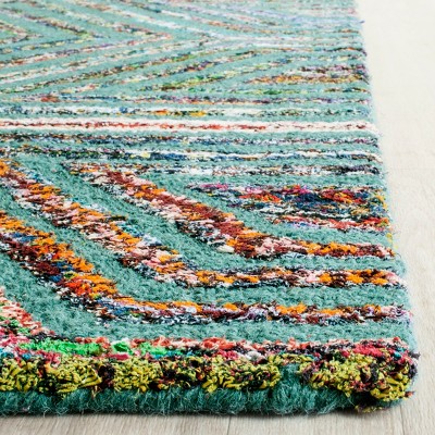 Hand-Tufted Artisan Blue Wool 6' x 9' Rectangular Area Rug