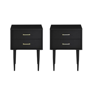 Ora Mid-Century Modern 2 Drawer Nightstand - Saracina Home