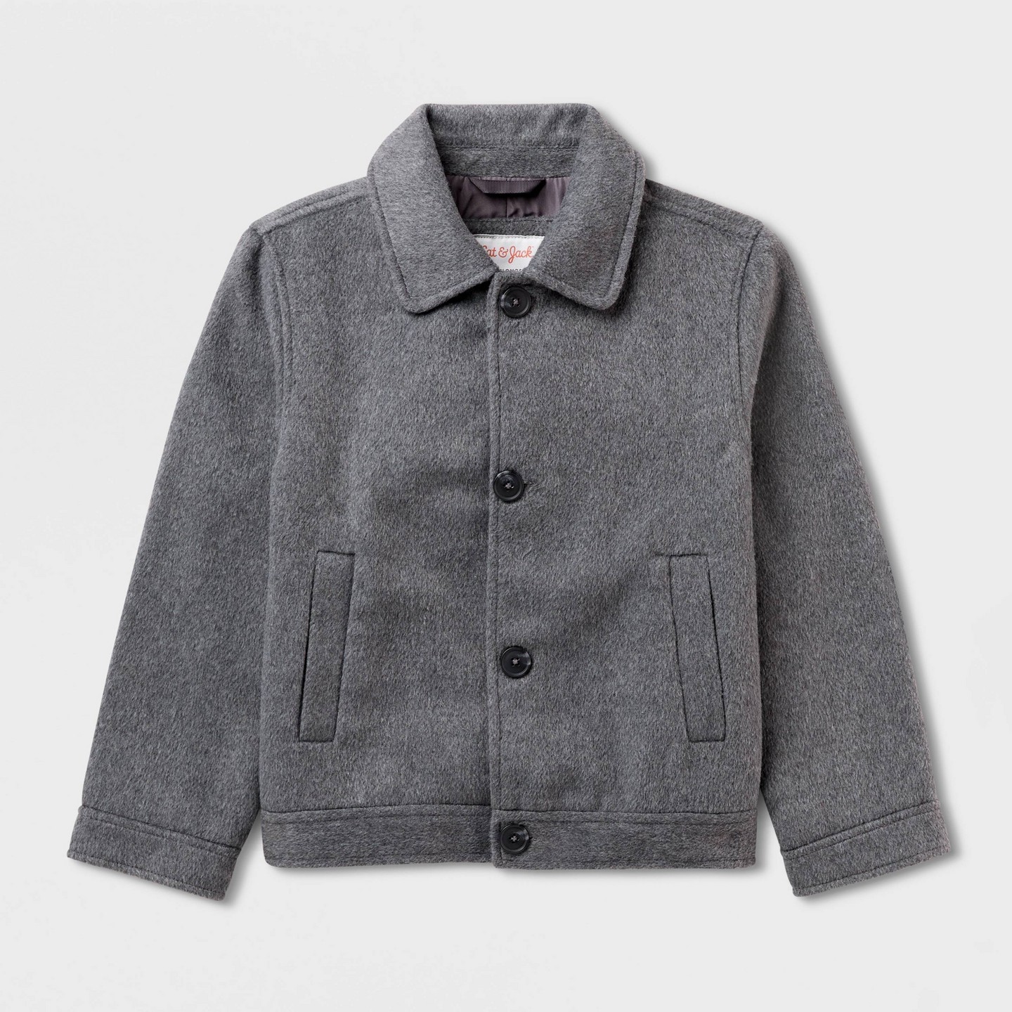 Пальто Cat & Jack Faux Wool Overcoat для мальчиков, цвет: Меланжевый серый — фото 2