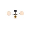 Elegant Lighting Briggs 26 inch flush mount in black and brass with white shade - 3 of 4