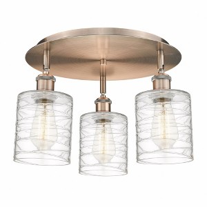 Cobbleskill - 3 Light Flush Mount In Art Deco Style-9.63 Inches Tall and 17.75 Inches Wide - 1 of 1