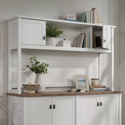 Cottage Road 66" White Bead Board Desk Hutch
