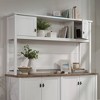 Sauder Cottage Road 66" Desk Hutch White: Bead Board Back, Storage Doors, Laminated Surface - 3 of 4