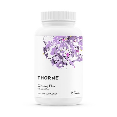 THORNE Ginseng Plus - Supports Focus, Cognition, Memory & Resilience to Stress - Soy, Gluten & Dairy Free - 60 Capsules