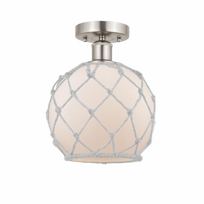 Farmhouse Rope - 1 Light Semi-Flush Mount In Industrial Style-10.75 Inches Tall and 8 Inches Wide