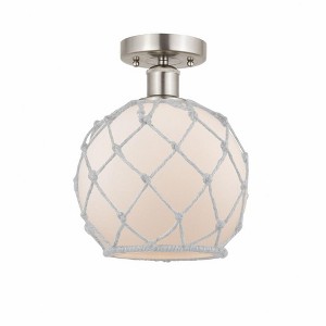 Farmhouse Rope - 1 Light Semi-Flush Mount In Industrial Style-10.75 Inches Tall and 8 Inches Wide - 1 of 1