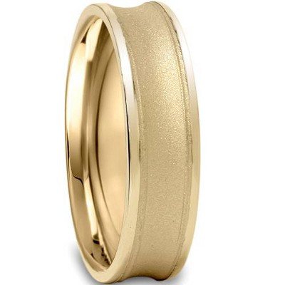 Pompeii3 14K Yellow Gold 6mm Brushed Mens Wedding Band