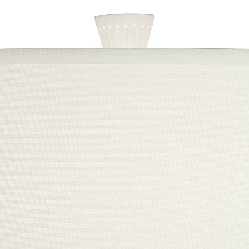 Possini Euro Design Luke 30" Tall Large Geometric Mid Century Modern Coastal End Table Lamp White Finish Single Living Room Bedroom Bedside Nightstand, 3 of 10