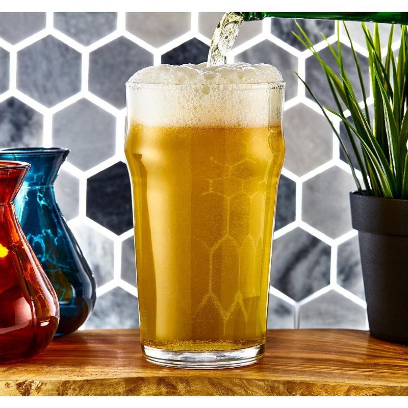 JoyJolt Grant Beer Glasses - Set of 8 Traditional Pub Glass Pint Capacity Beer Glass  - 19 oz, 2 of 10