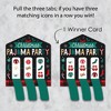 Big Dot of Happiness Christmas Pajamas - Holiday Plaid PJ Party Game Pickle Cards - Pull Tabs 3-in-a-Row - Set of 12 - 3 of 4