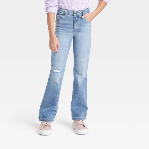 Girls' High-rise Flare Jeans - Cat & Jack™ Medium Wash 10 : Target