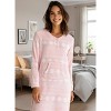 ADR Women's Plush Fleece Nightgown Woman, Long Cozy Kaftan with Pockets, Plaid & Solid Colors - 2 of 3