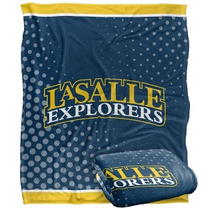 La Salle University Logo Dots Silky Touch Blanket White 50x60 - 1 of 4