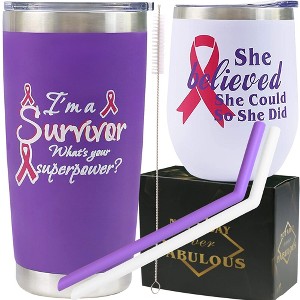 DORADREAMDEKO Breast Cancer Survivor Gifts For Women - Purple - 1 of 4