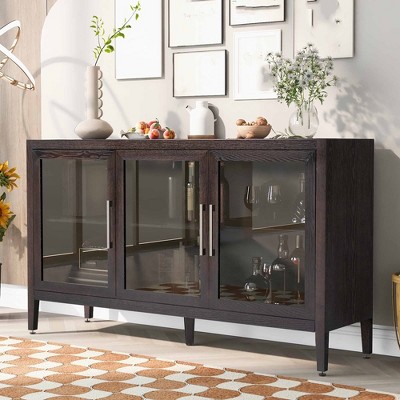 Modern Sideboard Buffet Cabinet, Accent Storage Cabinet With Adjustable Shelf, Entryway Cabinet, Media Console Table for Kitchen Living Room