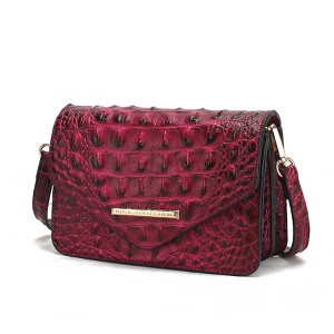 MKF Collection Vanta Women's Crossbody Croc-Embossed Saddle Handbag by Mia K - 1 of 4