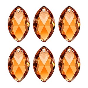 Unique Bargains K9 Crystal DIY Grid Chandelier Oval Pendant beads 1.5" 6 Pcs - 1 of 4